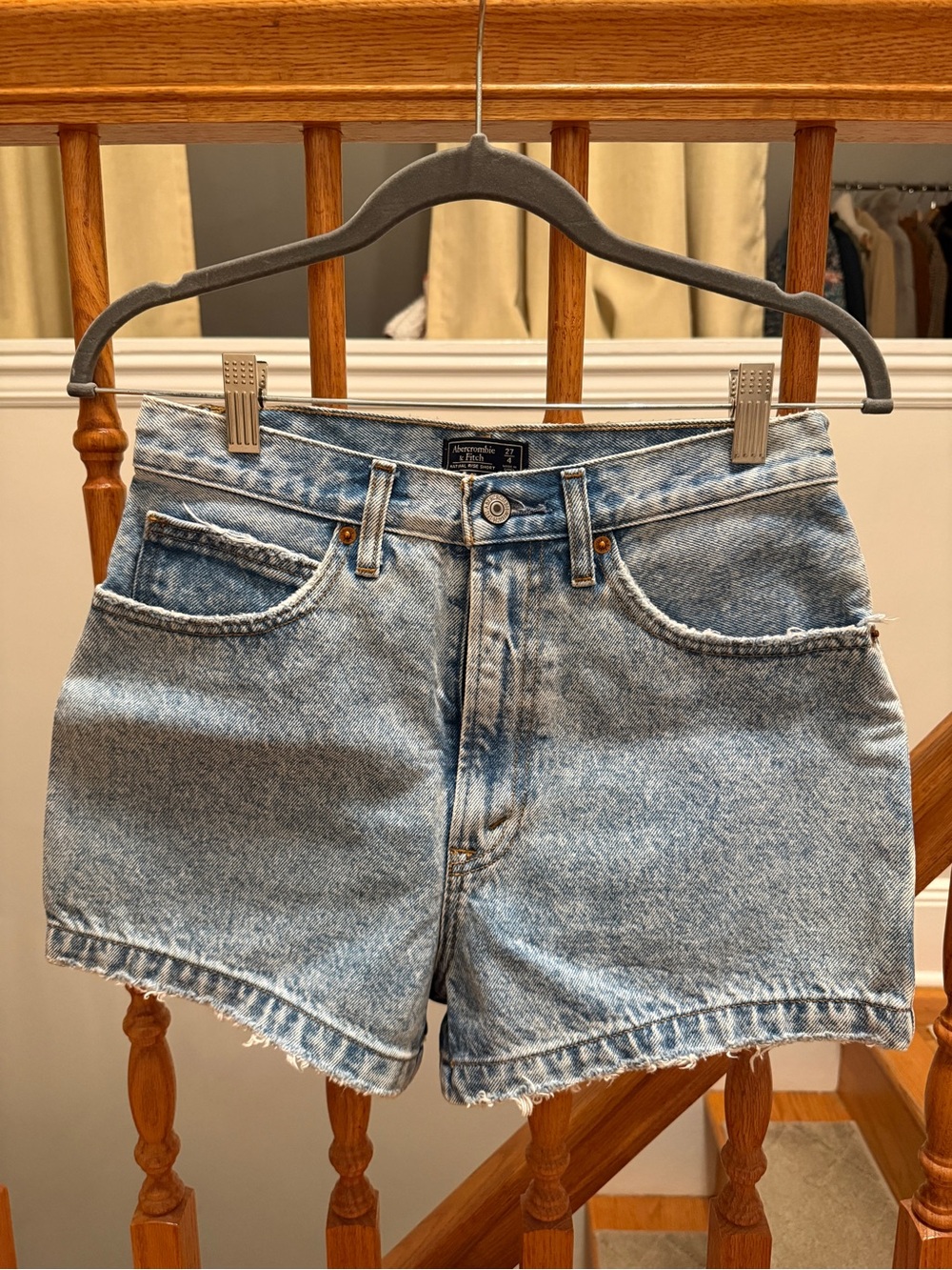 Abercrombie & Fitch Light Wash Denim Cutoff Shorts